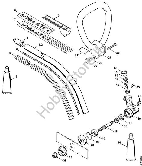 Stelo, impugnatura ad archetto, riduttore FC 55 FC 55 brand Stihl